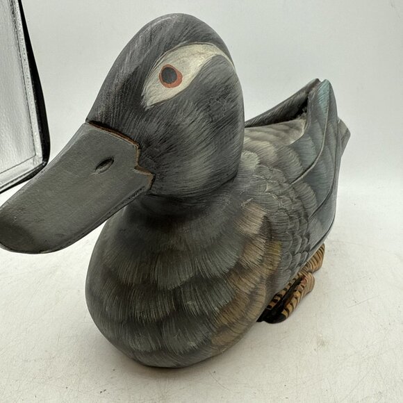 Hand Carved Wood Sculpture - Mandarin Duck Lite Size Hand Painted - Picture 6 of 15